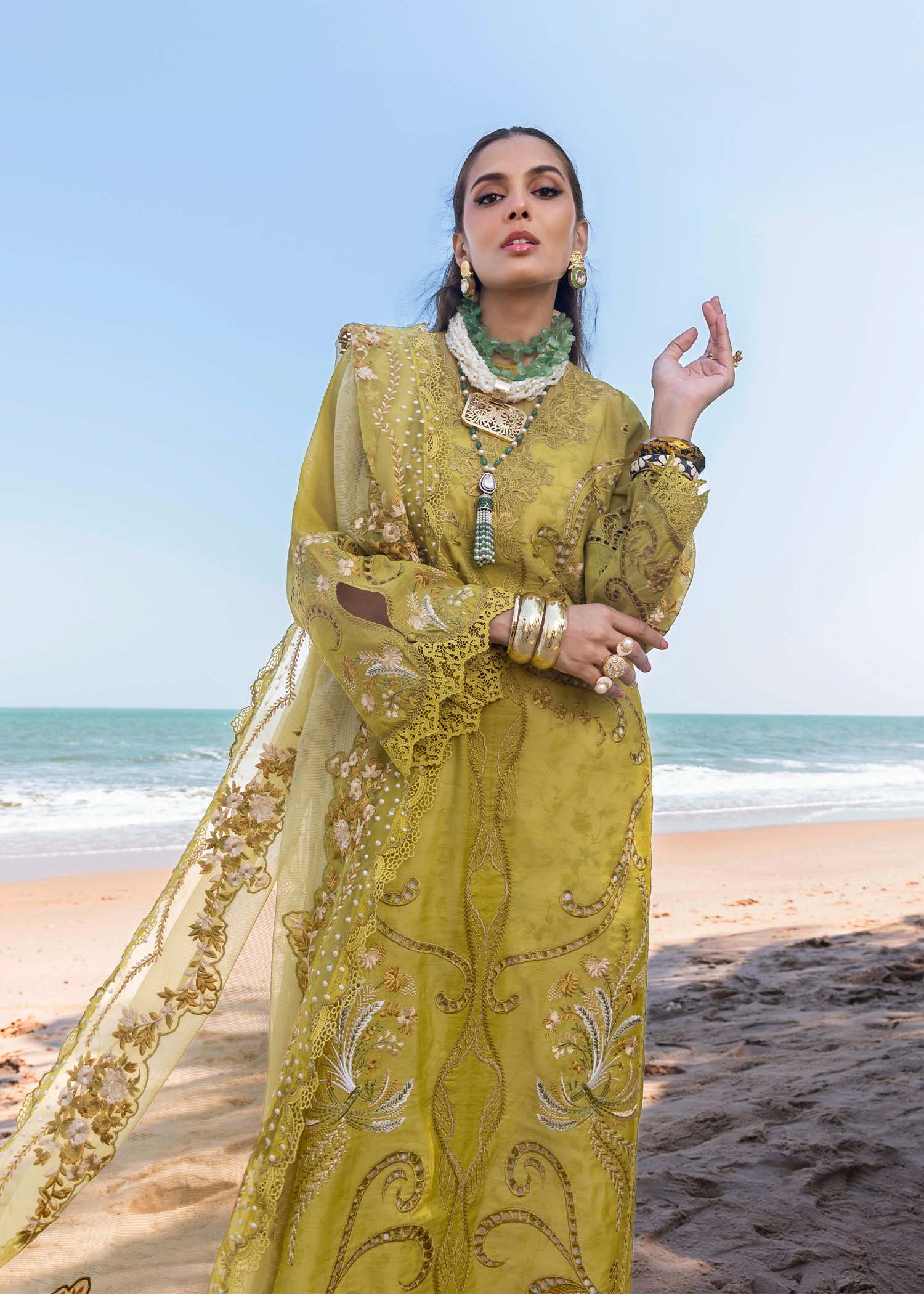 Saira Shakira Embroidered Unstitched 3Pc Suit SAMARA-A Ayla's Atelier